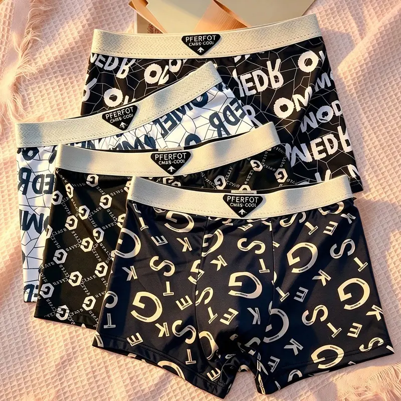 PAKET 4 PCS Celana Dalam Boxer Pria Adem Dingin Antibakteri | BoxerKu 030