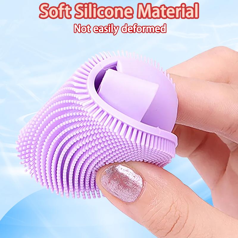 Product Introduction of 3pcs(1pc of each color) Face Scrubber Mini Facial Brush Silicone Wash Exfoliator Finger Glove Pads Handheld Cleansing Brushes Tool for Skin Care Deep Clean Blackhead Acne Pore Removal 3