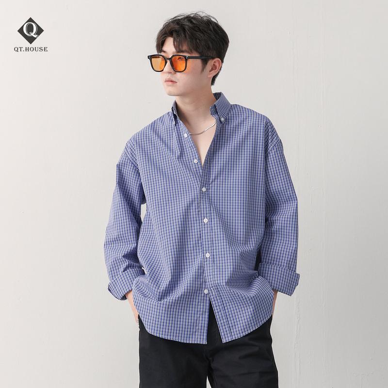   BST HÈ 2025  Áo Sơ Mi Dài Tay Nam Qthouse Họa Tiết Kẻ Caro Form Rộng QTSM10 Menswear Nam 