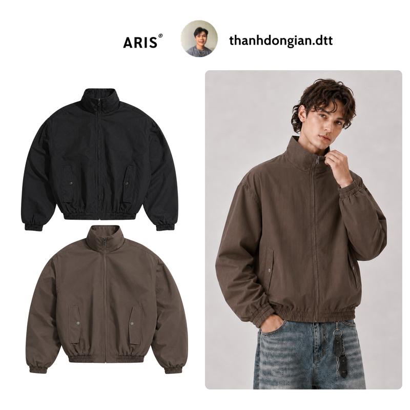 Áo khoác gió trơn basic ARIS.STU form boxy jacket basic nam nữ AK02