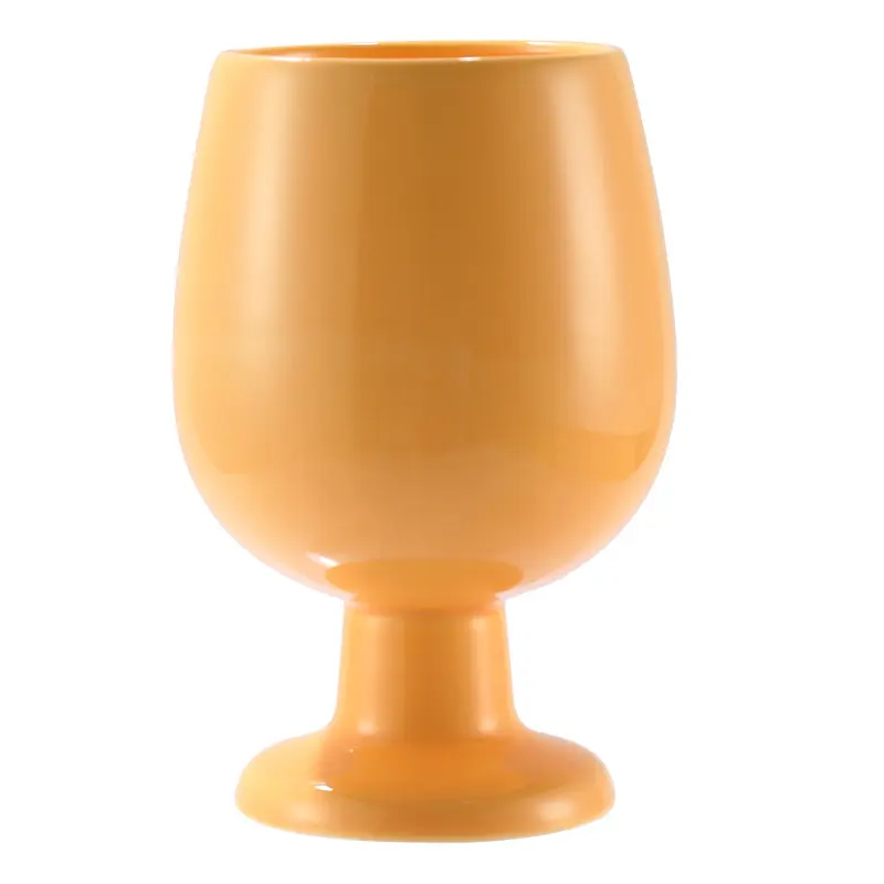Color glazed ceramic stemware Breakfast cup Creative personality Drink cup Home restaurant coffee cup Ice cream cup with hand gift drinkware reusable washable andwear-resistant
