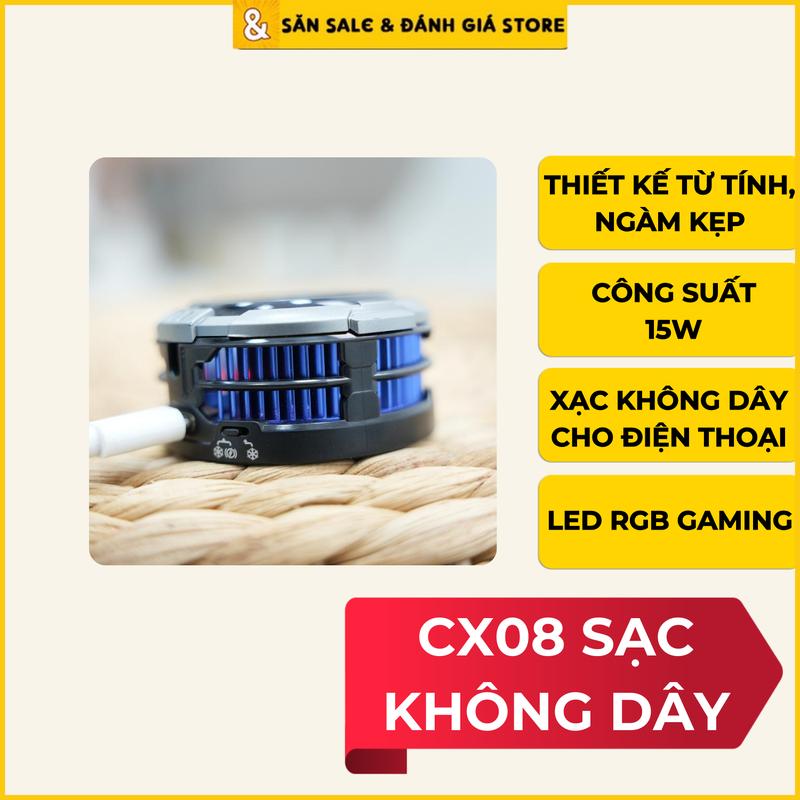Sò Lạnh CX08 Sạc Không Dây - Quạt Tản Nhiệt Điện Thoại, Led RGB Gaming, Công Suất 15W, Đóng Băng [BH 3 Tháng 1 Đổi 1] Săn Sale & Đánh Giá