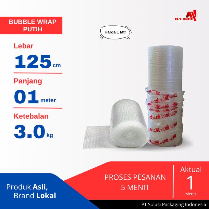 Gambar FLYHOME Bubble wrap 1meter warna putih potongan 3kg bublewrap 125 x 1m - Hitam dari Flyhome Brand Lokal Kota Depok Tokopedia