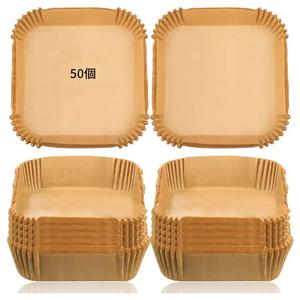 使い捨てエアフライヤー用ライナー 50/100枚入り ノンスティック・油防止用パーチャーメントペーパー 多用途の油吸収トレー ホームキッチン用
