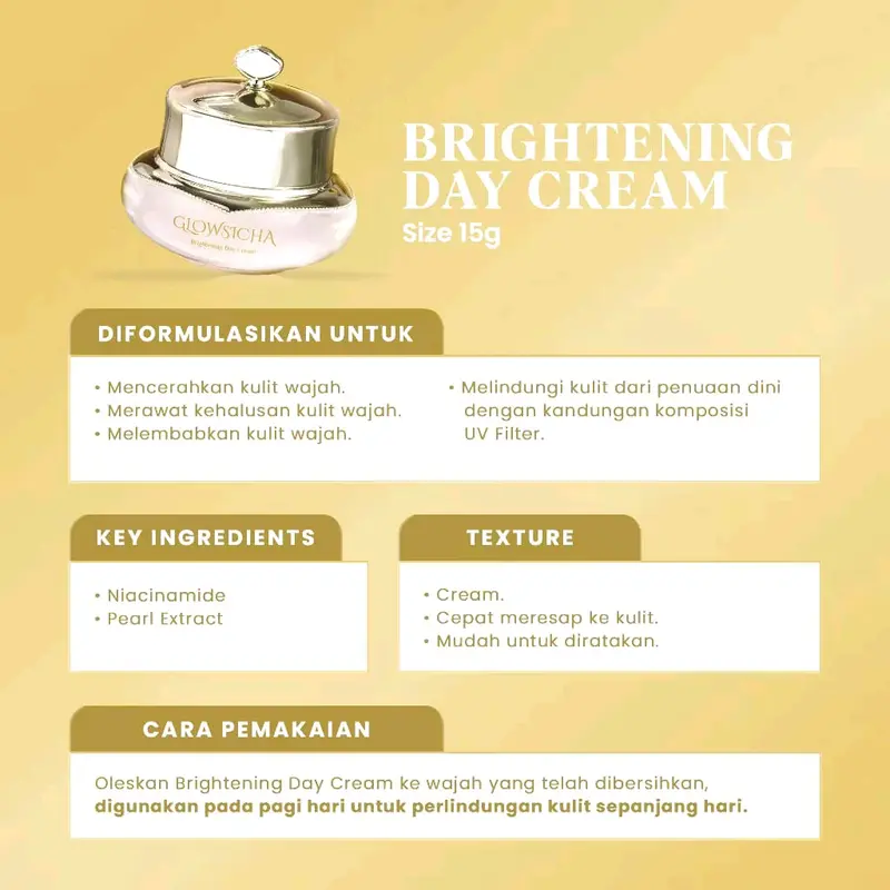 [Ready] Glowsicha Paket Lengkap Cream Wajah Jelly Siang Malam - Brightening Day + Night Cream Moisturizer Pelembab Wajah Mencerahkan Niacinamide 2