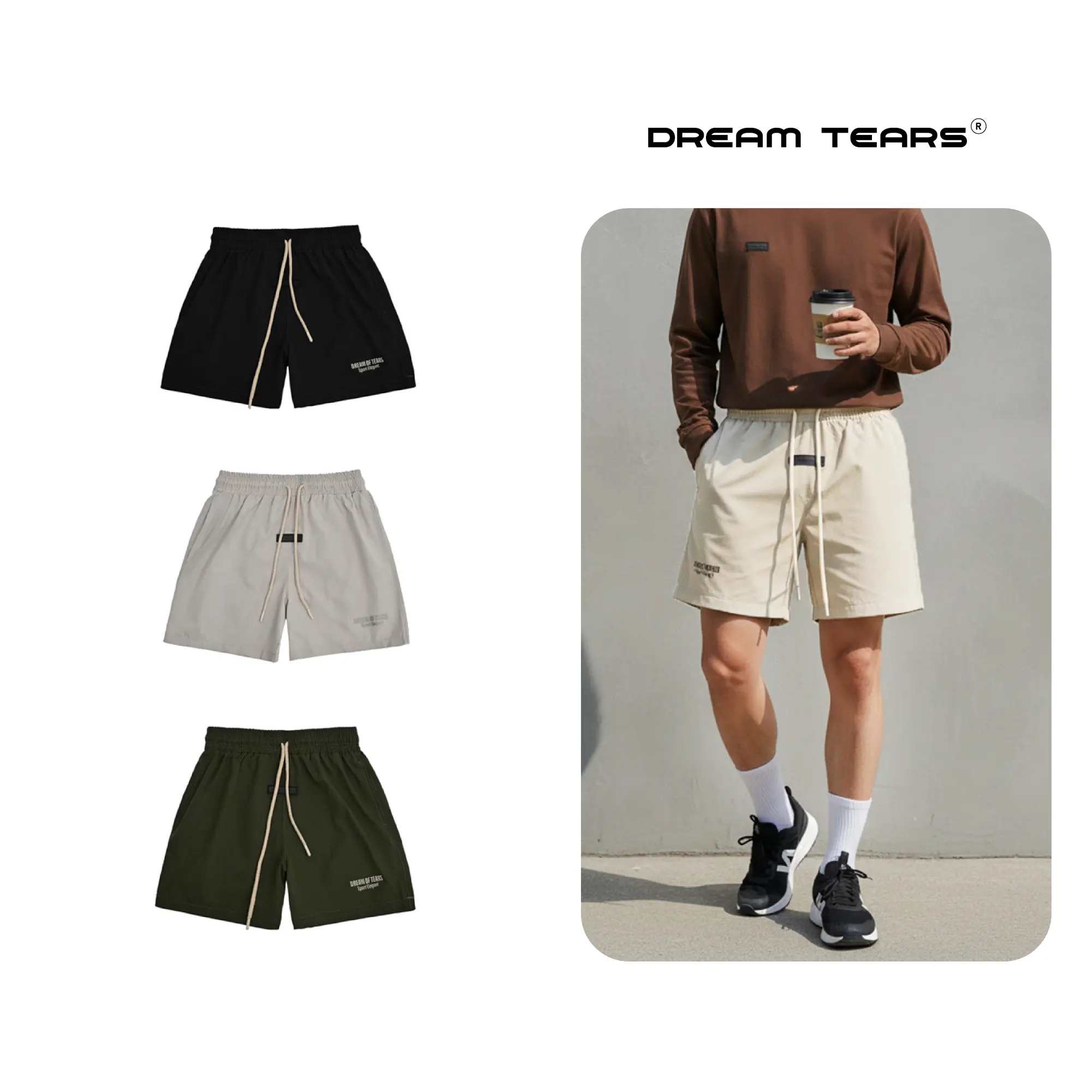 Quần Short Gió Nam Xịn Loca Brand , DREAM TEARS , Chất Vải Gió  2 Chiều Đã Qua Xử Lí , Phong Cách Đường Phố , Trẻ Trung , Thoáng Mát , Có 4 Size Số , MSP : QG15
