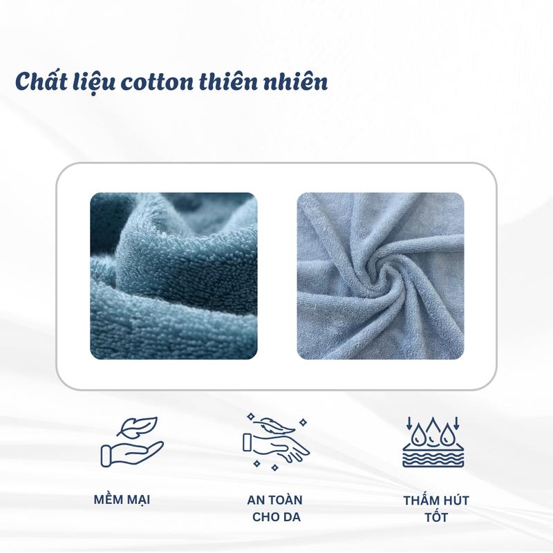 Khăn mặt cotton Rowi Towel 30x50cm chất cotton mềm mịn , bông dày thấm hút , không đổ lông , không ra màu đồ dùng nhà tắm 4