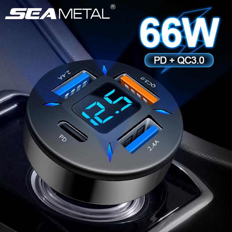 Product Introduction of SEAMETAL Automobile Charger QC3.0 Fast Charging Vehicle Universal Transmission Plug Multi -function Vehicle Charging 16