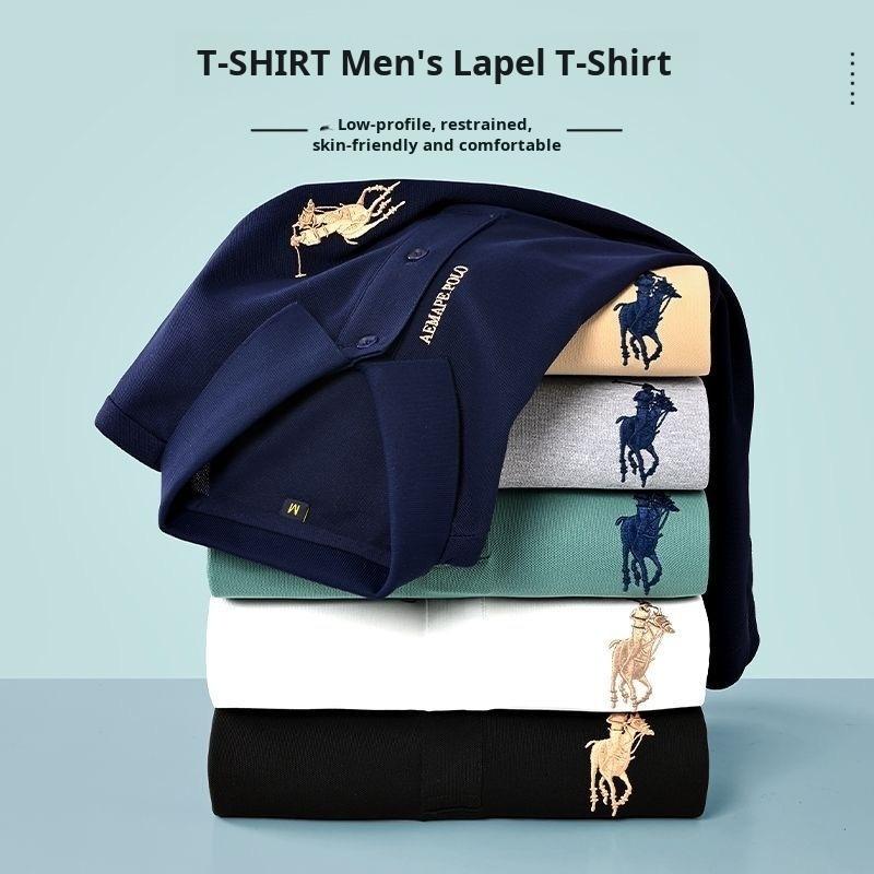 Product Introduction of Home Party Holiday Gift - Men's High End Embroidered Short Sleeve T-Shirt Polo Shirt 1