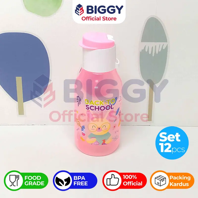 Botol Air Elixir 350ml / Botol Minum Flip Top Plastik Souvenir Ulang Tahun - BYGY 2