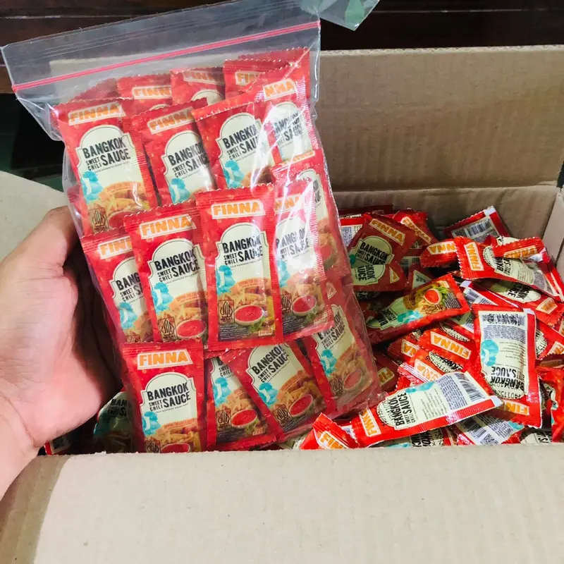 (50pcs) Finna Saos Bangkok 9gr - Kemasan Pouch Ayam Jagung Manis, Pedas, Sweet, Bahan Garlic - Brown Lada - Msg sao s sambal 4