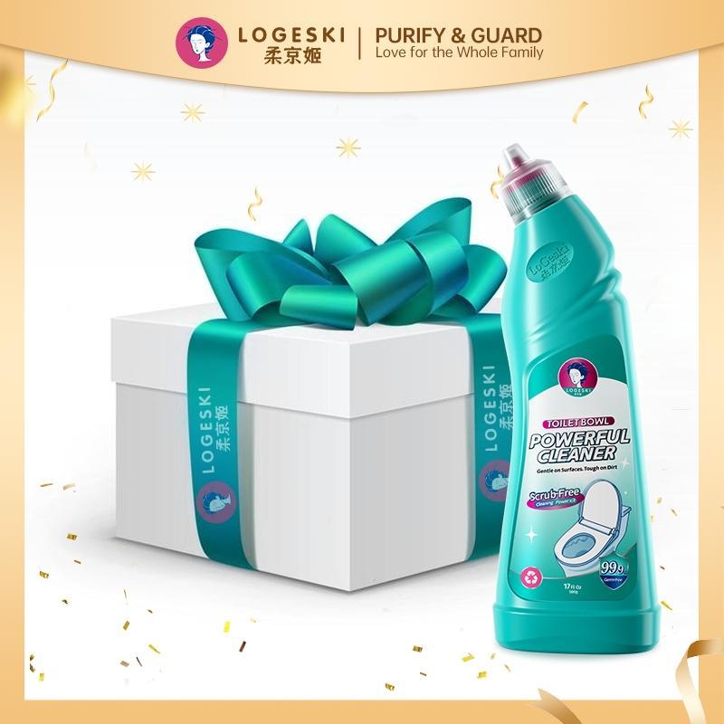 QUÀ TẶNG LIVE MUA KHÔNG GỬI HÀNG Nước tẩy bồn cầu Logeski Sạch không cần chà công thức kiềm khử trùng và khử mùi - 500ml × 3 chai dùng để làm sạch lát gạch và kính