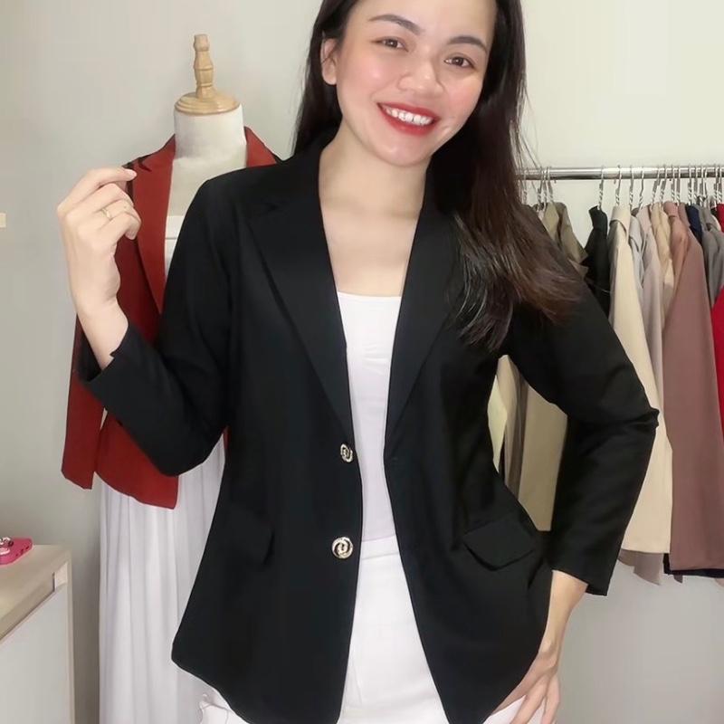 Áo vest form ôm thanh lịch chất cotton Hàn nhiều màu mát mịn KHÔNG DÀY 1 lớp (KHÔNG KIỂM HÀNG) Nữ Women Jacket Đỏ
