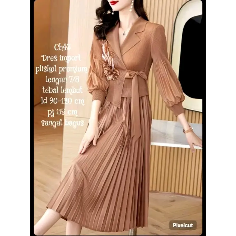 DRES KIMONO KOREA CH38 IMPORT KUALITAS PREMIUM ASLI CAKEP BANGET V-Neck