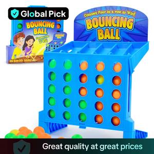 Mini Bouncing Ball Game, Colorful Fun Linking 4 Shots Game, Interactive Party Tabletop Game, Educational Creative Toy for Family Travel Outdoor, Fidget Toys Gifts for Kids, Board Game Set, Interaction Family Games, Strategy Board Games, Tablegame