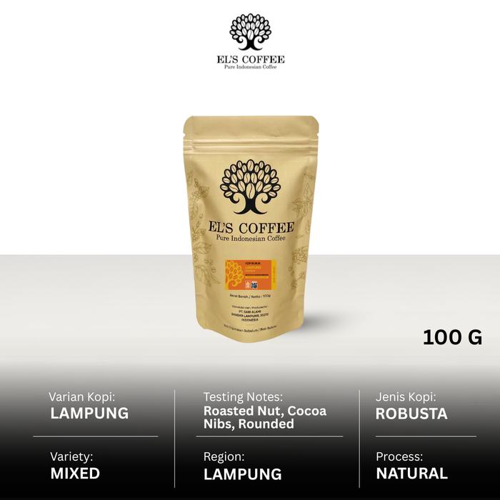 Gambar Kopi Robusta El's Coffee Lampung 100GR - Bean dari El's Coffee Kota Bandar Lampung Tokopedia