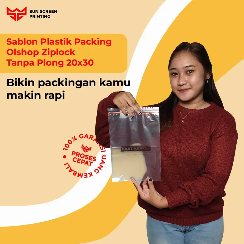 Plastik Sablon Custom Klip Ziplock Tanpa Plong Klip 25x35 Free Design 2