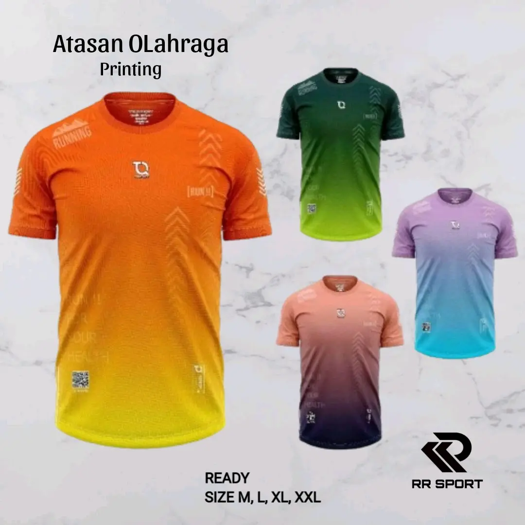 Jersey unisex Atasan olahraga cowok cewek printing badminton lari joging sepak bola futsal volley kaos olahraga aura