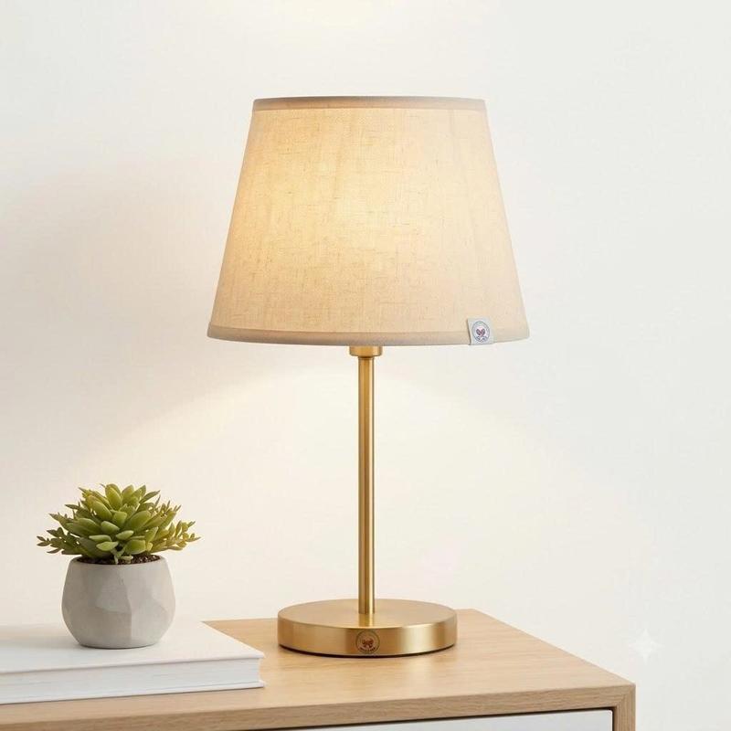 Đèn Đọc Sách Để Bàn Đêm Tối Giản Nhà Cá Mây - Thân Đồng Mạ Vàng Cổ Điển, Chao Vải Cao Cấp Tỏa Sáng Dịu Mắt