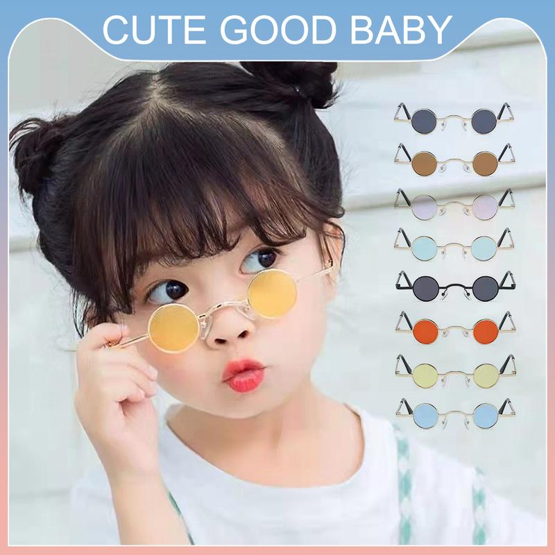 Kính Râm Kim Loại Gọng Tròn Mini Thời Trang Dành Cho Bé Gái Và Bé Trai Thích Hợp Cho Trẻ Em Kính Chống Nắng Bảo Vệ UV400 Ngoài Trời Kính Mắt Cho Bé Kính Mắt Trẻ Em