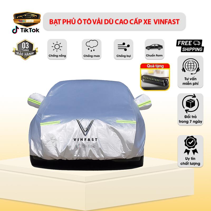 (Bạt Phủ ô tô Vinfast) Bạt phủ ô tô VF3,VF5, VF6, VF7, VF8,VF9,Fadil, LuxA-SA bạt oto vải dù oxford 3 lớp cao cấp che nắng, mưa xe Vinfast áo bạt chùm xe oto 3 lớp bạt trùm xe hơi - áo trùm cao cấp che phủ xe hơi tráng bạc