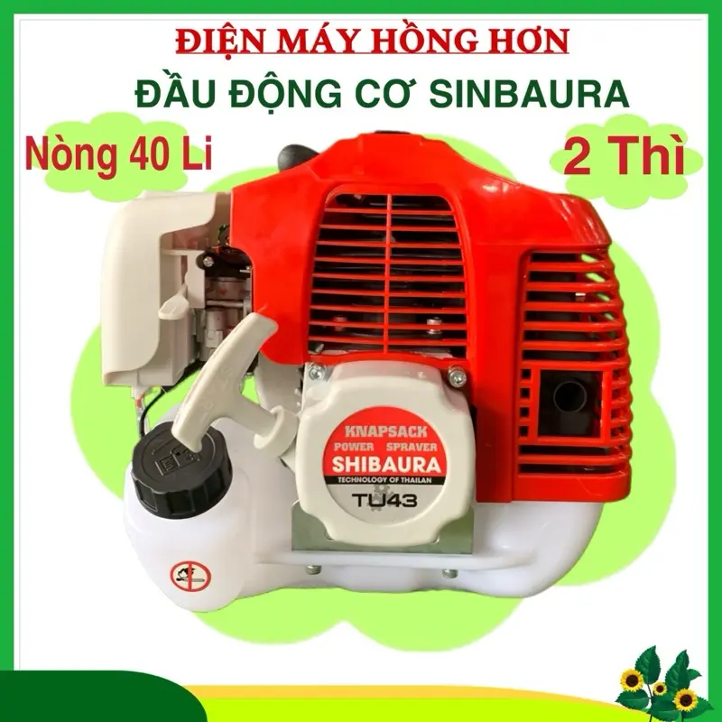 Đầu Động Cơ SINBAURA Nòng Máy 40 Li - Sử Dụng Gắn Máy Cắt Cỏ - Máy Bơm Xuồng - Máy Rải Giống đầu máy đầu máy cắt cỏ 2 thì