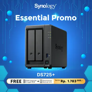 SYNOLOGY DS725+ DiskStation 2 Bay NAS Storage Server Backup Desktop - Promo Garansi Essential