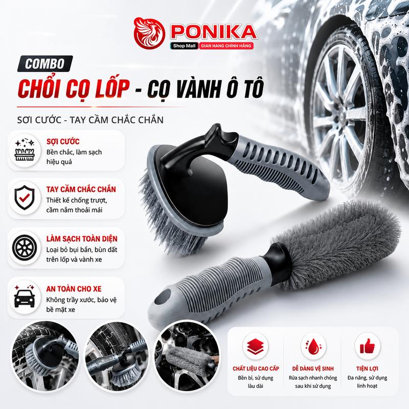 Chổi Cọ Vành - Cọ Rửa Lốp Xe Ô Tô Chuyên Dụng Phụ Kiện Lau Xe