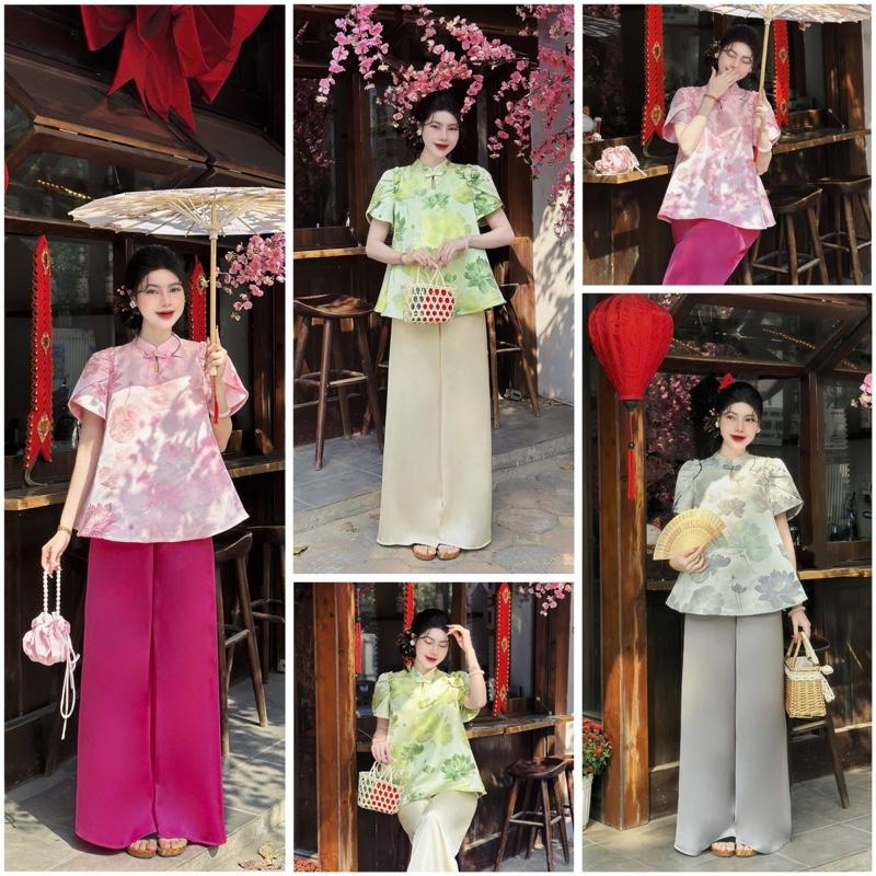 Liên Hoa-Pháp Phục Việt Ngọc Minh Châu/Bộ quần áo đi chùa Nữ 0