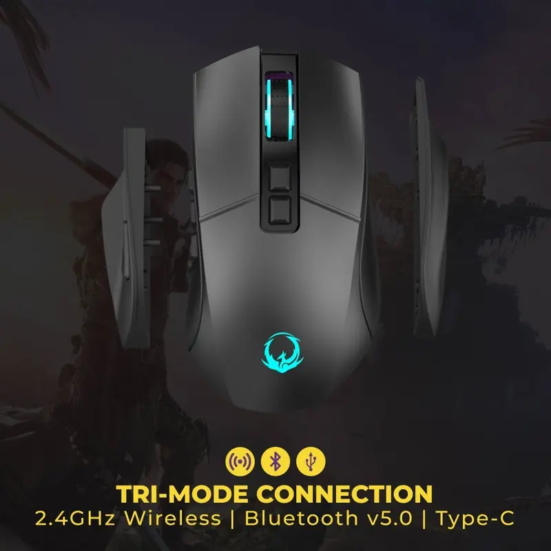 Sades Ryunix KYU Pro MX1 / MX-1 Mouse Gaming Wireless Bluetooth MMO MOBA 3in1 Tri Mode Connection 2