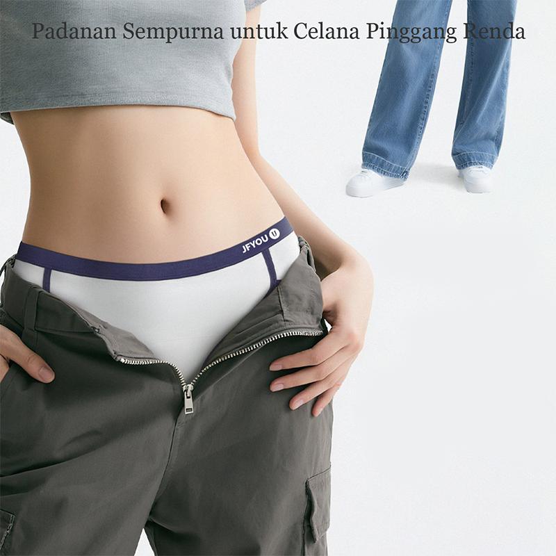 JFYOU 3Pcs Celana Dalam Wanita Bahan Katun Bambu Fit to M - XXL CD JUMBO Soft Panties