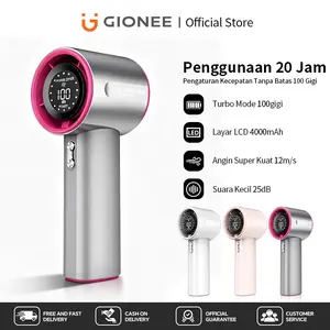 Yincoree Kipas Angin Portabel Tangan Genggam Turbo Strong Wind 100 gigi Digital Display Adjustable Mini Kipas Portable Tahan Lama Untuk Olahraga Luar Ruangan Dan Pendinginan Cepat 100 Kecepatan Putar Udara Dingin Kuat