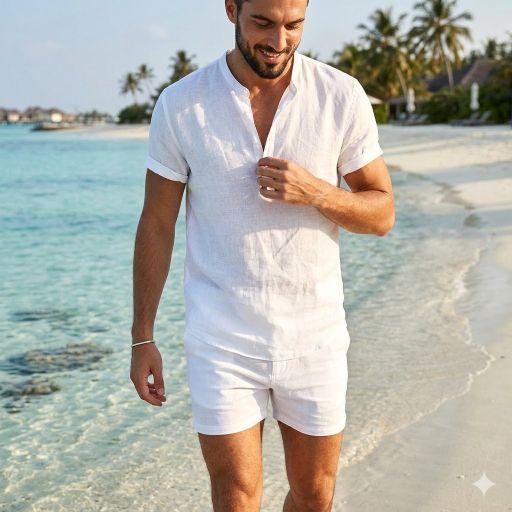 Celana Pendek Slim Hypoallergenic Linen Premium Casual Santai Pantai Liburan Rumah Sport Tidur Bahan Linen Desain Slim Fit