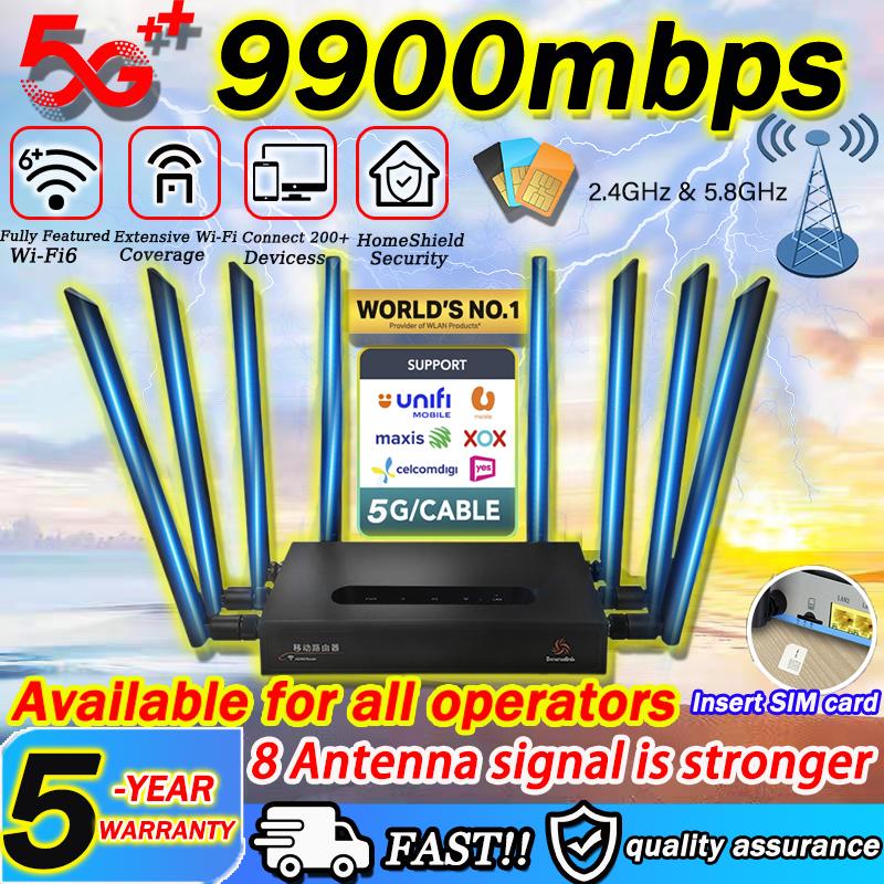 Faster than a rocket4G/5G SIM card router 9900mbpsUnlimited Hotspot ...