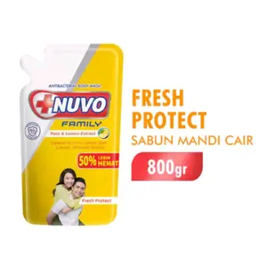 Nuvo Family Fresh Protect Kuning Sabun Mandi Cair Anti Bakteri Bodywash Kemasan Baru 800gr