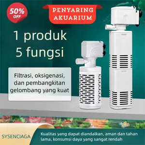 Filter Akuarium Tiga Dalam Satu Pompa Filtrasi Sistem Sirkulasi Air Ikan Pompa Oksigen Kecil Bertenaga dalam Akuarium yang Tenang
