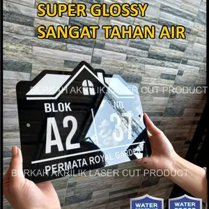 nomor rumah acrylicPremium modern minimalis tahan hujan dan panas matahari