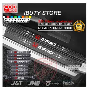 SILLPLATE CARBON 3D MOBIL BRIO CUTTING STICKER KARBON 3D PELINDUNG PIJAKAN KAKI MOBIL BRIO