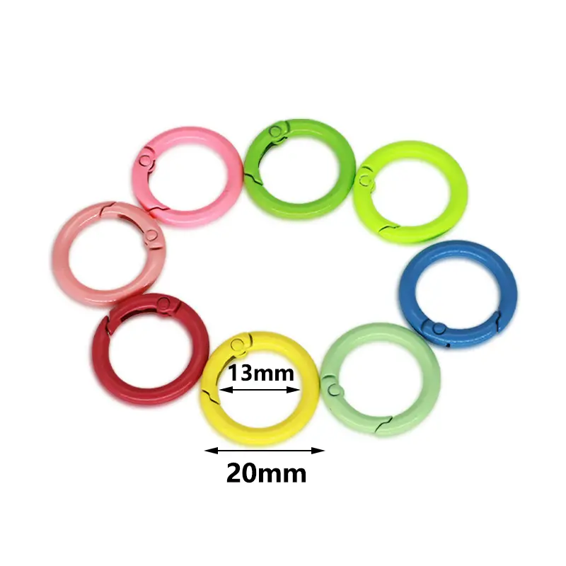 Dây Chuyền Chìa Khóa Móc Cài Tròn, Kích Thước 20MM, Chất Liệu Vecni Nướng Bánh, Mặt Dây Chuyền Cho Móc Chìa Khóa, 1 Chiếc 2