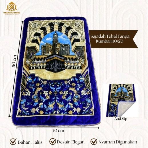 Sajadah Jumbo Tebal Tanpa Rumbai 70x110cm|Antislip dan Busa Premium|Satuan|Grosir|Kodi Termurah dan Terlengkap Muslim Motif Nyaman 7
