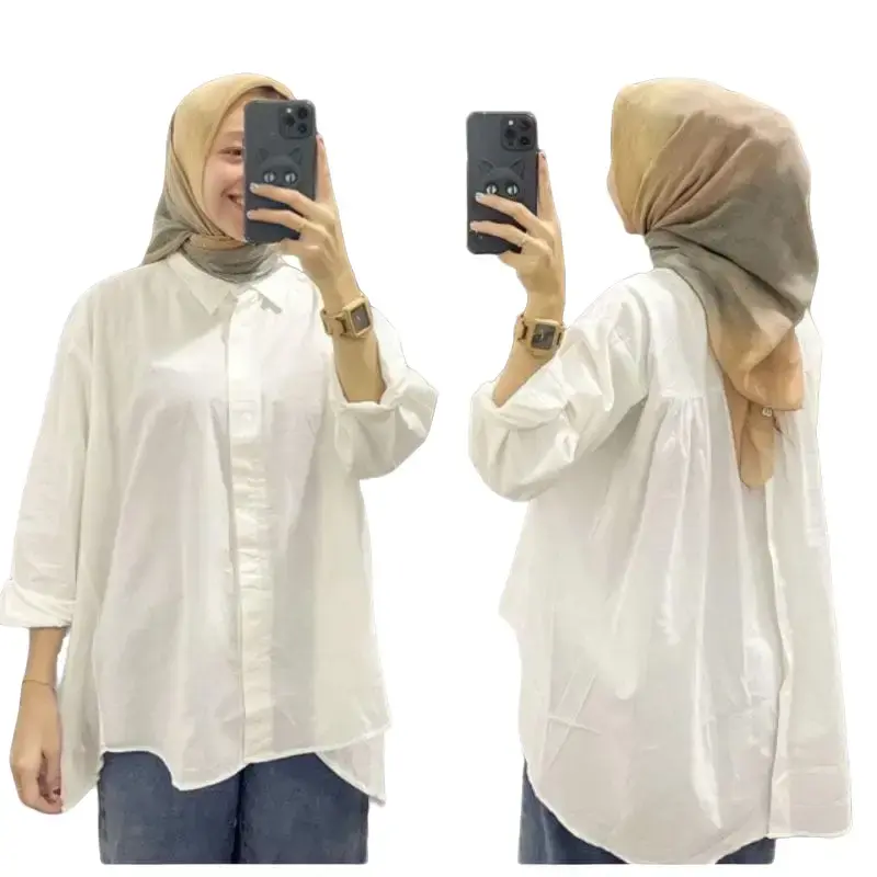 Kemeja Rika Oversize Variasi Kancing Belakang Original Linen Rami By Eriz Gallery Baju Panjang Top Wanita Atasan Basic Katun Nyaman Hitam Kerja Putih Casual