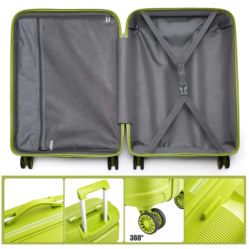 SEA CHOICE Koper Set 20+24+28 inch Kabin Large Bagasi Travel Tas, PP Hardcase, Lightweight, TSA Lock 5