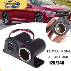 Adapter Charger Mobil 2 USB Port +  3.1A multifungsi adaptor charger mobil+Alat penyala