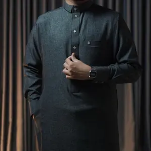 Gamis Annun | Gamis Pria Bahan Woll Motif Rasheed