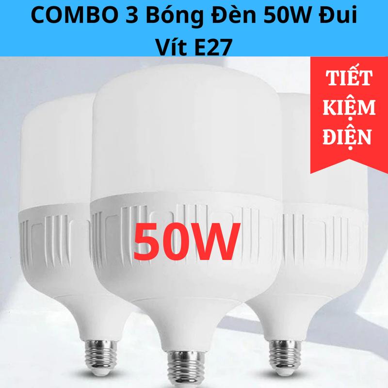 [Combo 3] Bóng Đèn Led 50W Siêu Sáng Tiết Kiệm Điện,Bộ 3 Bóng Điện Led 50W Chiếu Sáng Tốt Độ Bền Cao Chống nước