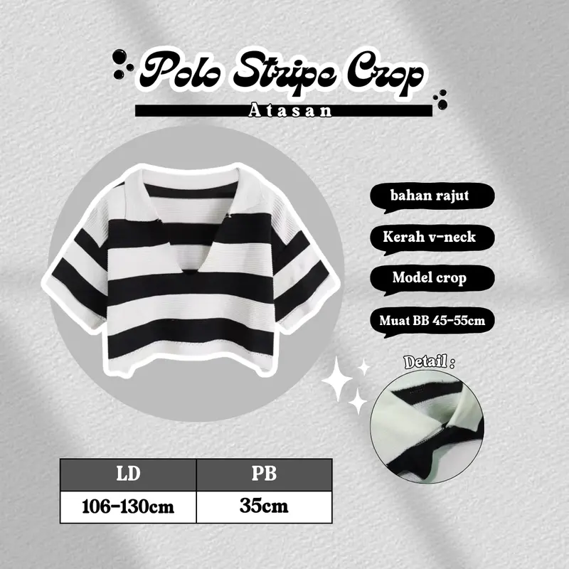 One Set Cute Korean Outfit (Baju Rajut Crop Top Lengan Pendek, Inner Dress Panjang Hitam) LQ081 Setelan Wanita Oversize Atasan Putih Stripe one  set 3