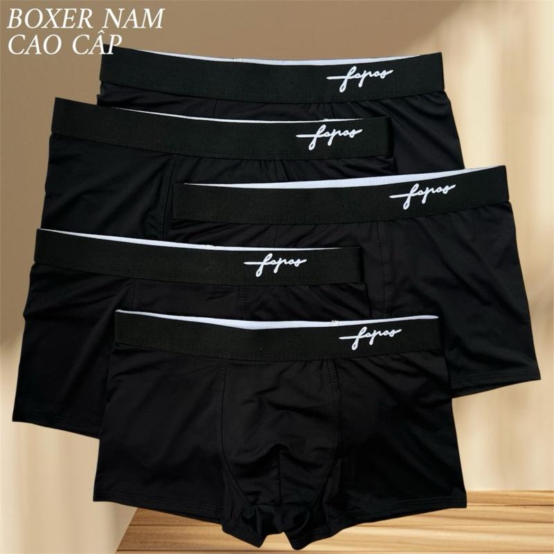 COMBO 5 CHIẾC ĐEN QUẦN SỊP THUN LẠNH THOÁNG MÁT Boxer Quần Boxer Nam Menswear