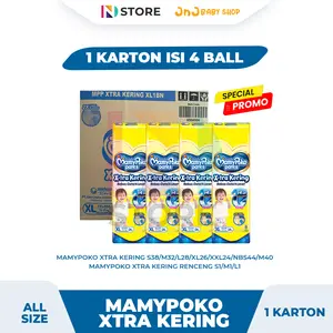 [3.3] MamyPoko Xtra Kering S38/M32/L28/XL26/XXL24/NBS44/M40/S1/M1/L1 Karton