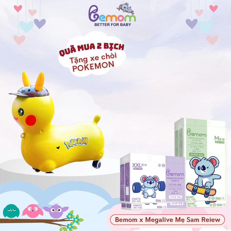 [KOL] Combo 2 bịch tã Bemom Plus  Hàn Quốc mỏng nhẹ, thấm hút tốt cho bé