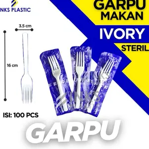 GARPU MAKAN PLASTIK IVORY STERIL